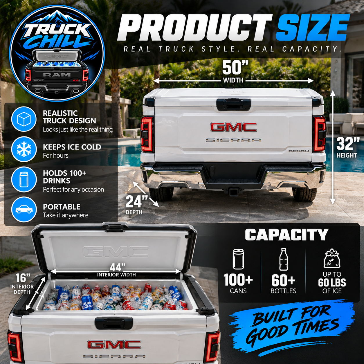 TruckChill product size and capacity